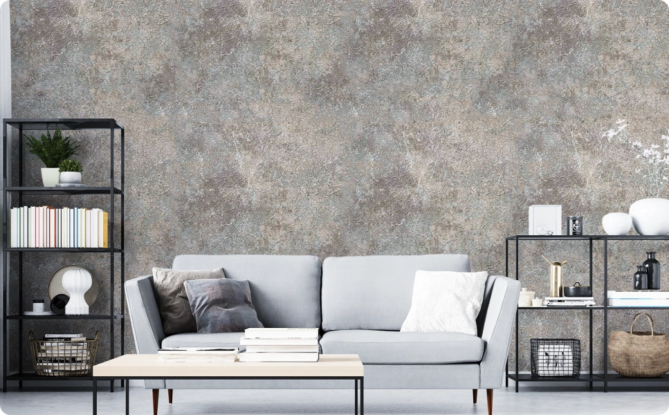 Grey abstract wallpaper textured at living room area